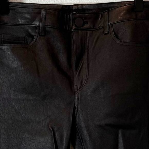 Theory 5 Pocket Pant Bristol Lamb Leather Black Skinny High Rise Size 2 - Picture 5 of 9